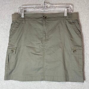 Lee‎ Cargo Skirt Utility A-Line Stretch Casual Olive Green TUI Size 14